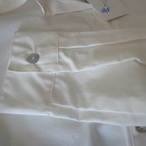 Ljubav Cotton Linen Long Sleeve Button Down Top (Beige)